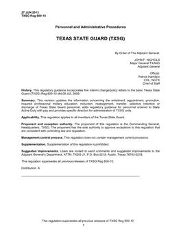 Texas State Guard (Txsg)