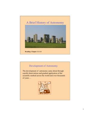 A Brief History of Astronomy