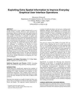 Exploiting Extra Spatial Information to Improve Everyday Graphical User Interface Operations