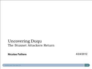 Duqu the Stuxnet Attackers Return