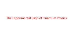 The Experimental Basis of Quantum Physics X-Ray Production