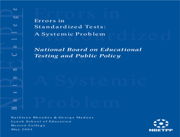 Errors in Standardized Tests: a Systemic Problem
