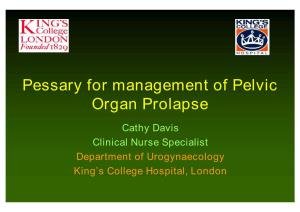 Pessary for Management of Pelvic Organ Prolapse