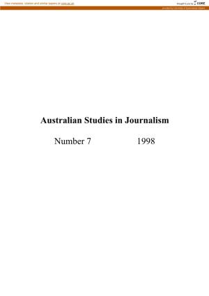 Australian Studies in Journalism Number 7 1998