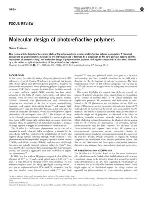 Molecular Design of Photorefractive Polymers