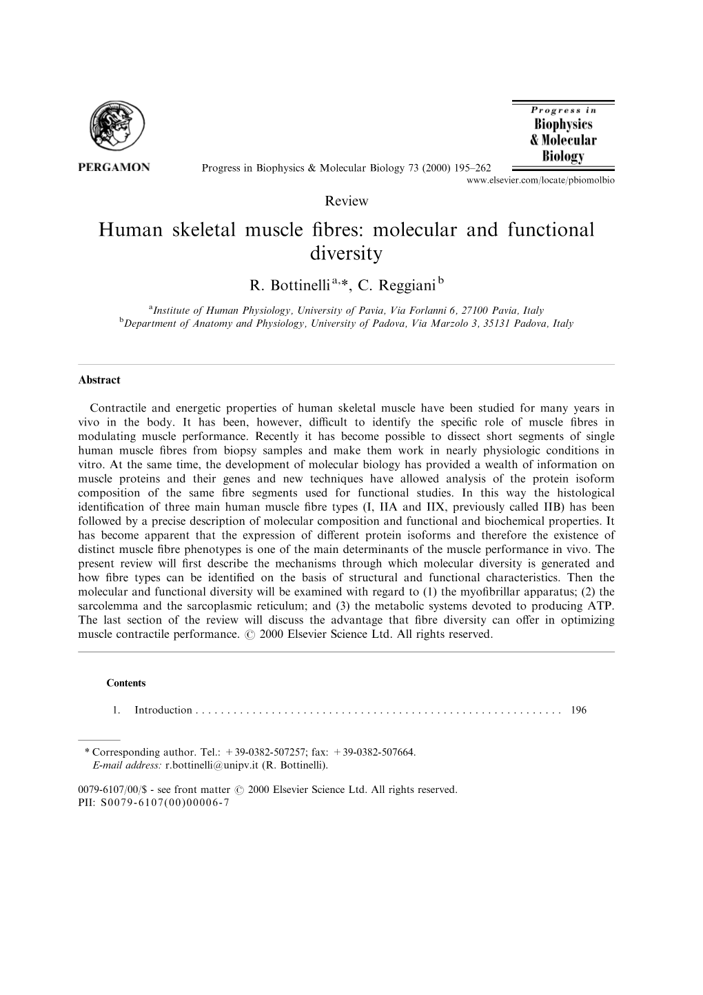 Human Skeletal Muscle Fibres: Molecular and Functional Diversity