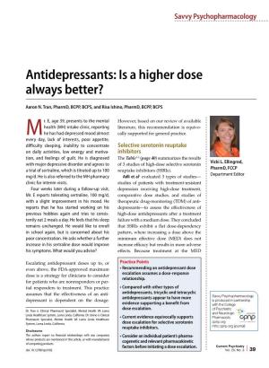 Antidepressants: Is a Higher Dose Always Better?