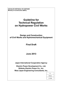 Guideline for Technical Regulation on Hydropower Civil Works