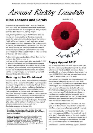 Around Kirkby Lonsdale Nine Lessons and Carols November 2017