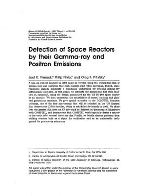 Detection of Space Reactors by Their Gamma‐Ray and Positron Emissions