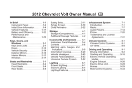2012 Chevrolet Volt Owner Manual M
