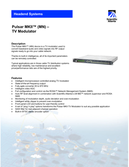 Pulsar MKII MN TV Modulator