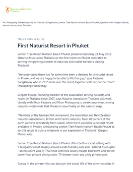 ​First Naturist Resort in Phuket