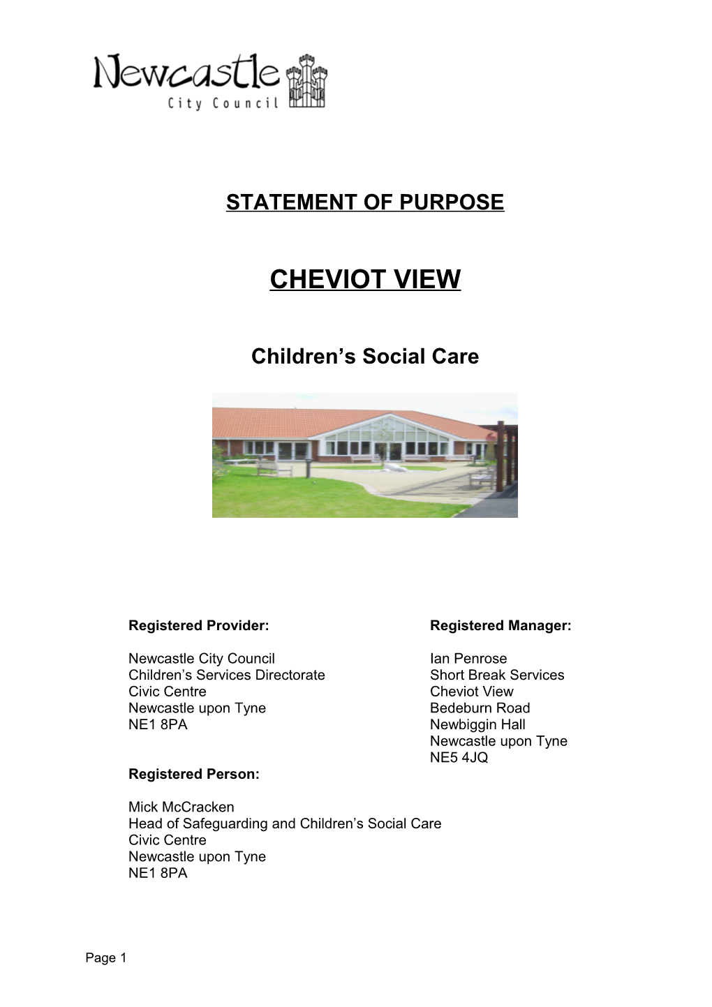 Statement of Purpose Cheviot View