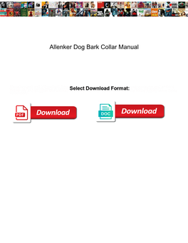 Allenker Dog Bark Collar Manual
