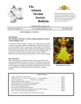 Atlanta Orchid Society Newsletter Submissions