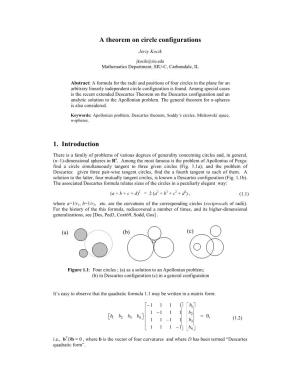 A Theorem on Circle Configurations 1. Introduction