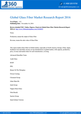 Global Glass Fiber Market Research Report 2016