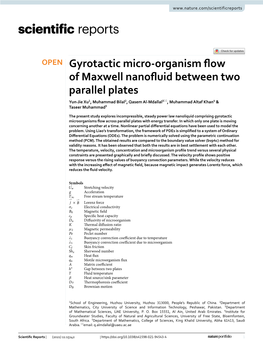 Gyrotactic Micro-Organism Flow of Maxwell Nanofluid Between Two
