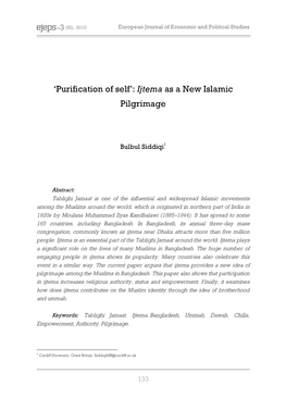'Purification of Self': Ijtema As a New Islamic Pilgrimage