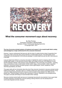 What the Consumer Movement Says About Recovery