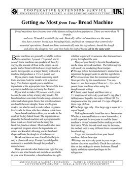Getting the Most from Your Bread Machine