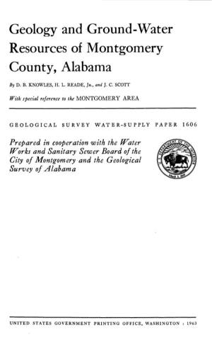 Geology and Ground-Water Resources of Montgomery County, Alabama