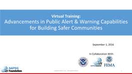 Advancements in Public Alert & Warning Capabilities for Building