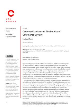 Cosmopolitanism and the Politics of Untethered Loyalty