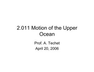 2.011 Motion of the Upper Ocean