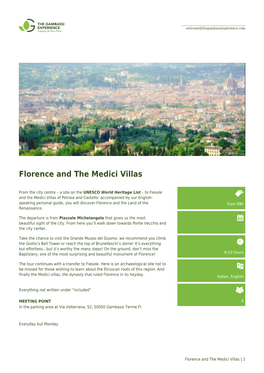 Florence and the Medici Villas