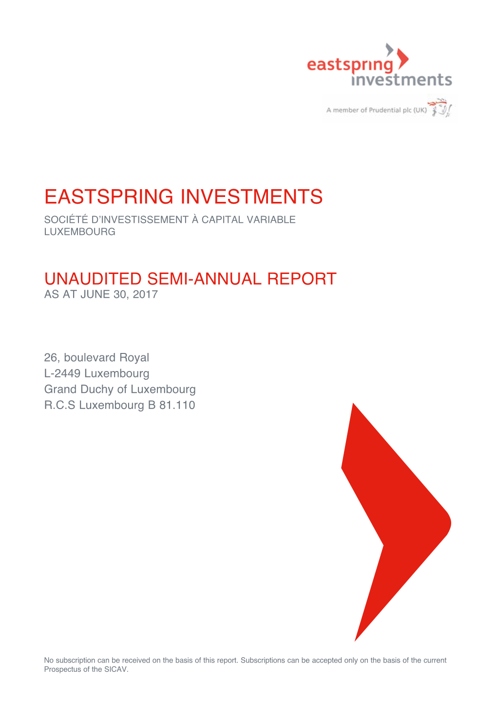 Eastspring Investments Société D’Investissement À Capital Variable Luxembourg