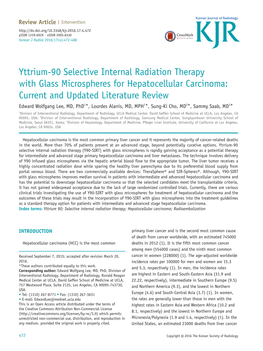 Yttrium-90 Selective Internal Radiation Therapy with Glass Microspheres