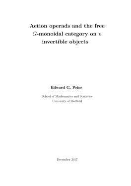 Action Operads and the Free G-Monoidal Category on N Invertible Objects