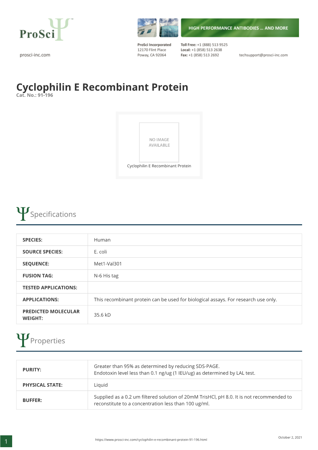 Cyclophilin E Recombinant Protein Cat