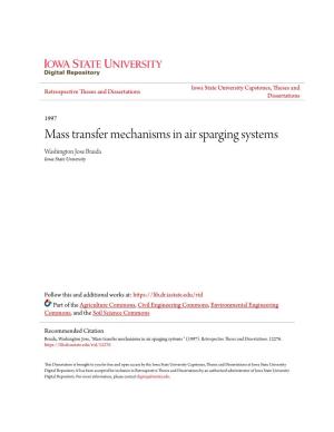 Mass Transfer Mechanisms in Air Sparging Systems Washington Jose Braida Iowa State University