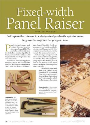 Build a Plane That Cuts Smooth and Crisp Raised Panels With, Against Or Across the Grain – the Magic Is in the Spring and Skew