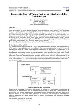 Comparative Study of Various Systems on Chips Embedded in Mobile Devices