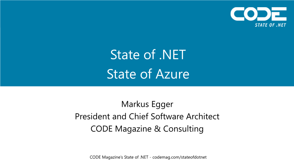 State of .NET State of Azure