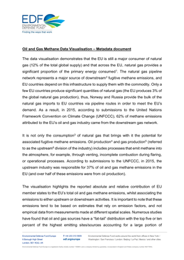 Oil and Gas Methane Data Visualisation – Metadata Document
