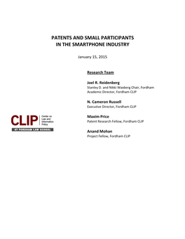 PDF, Patents and Small Participants in the Smartphone Industry