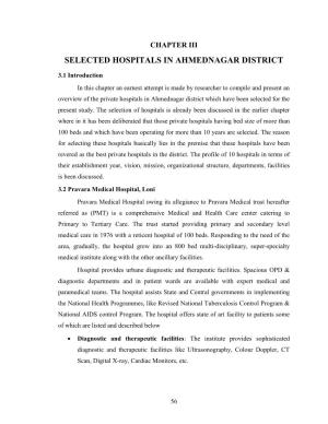 Selected Hospitals in Ahmednagar District