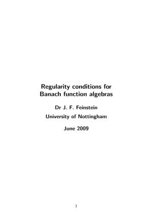 Regularity Conditions for Banach Function Algebras