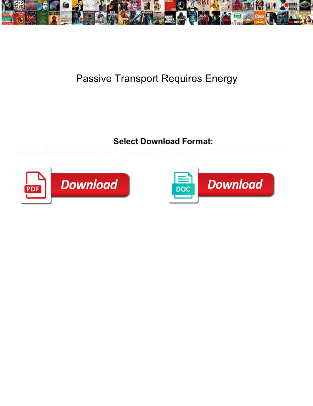 Passive Transport Requires Energy