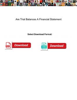 Are Trial Balances a Financial Statement
