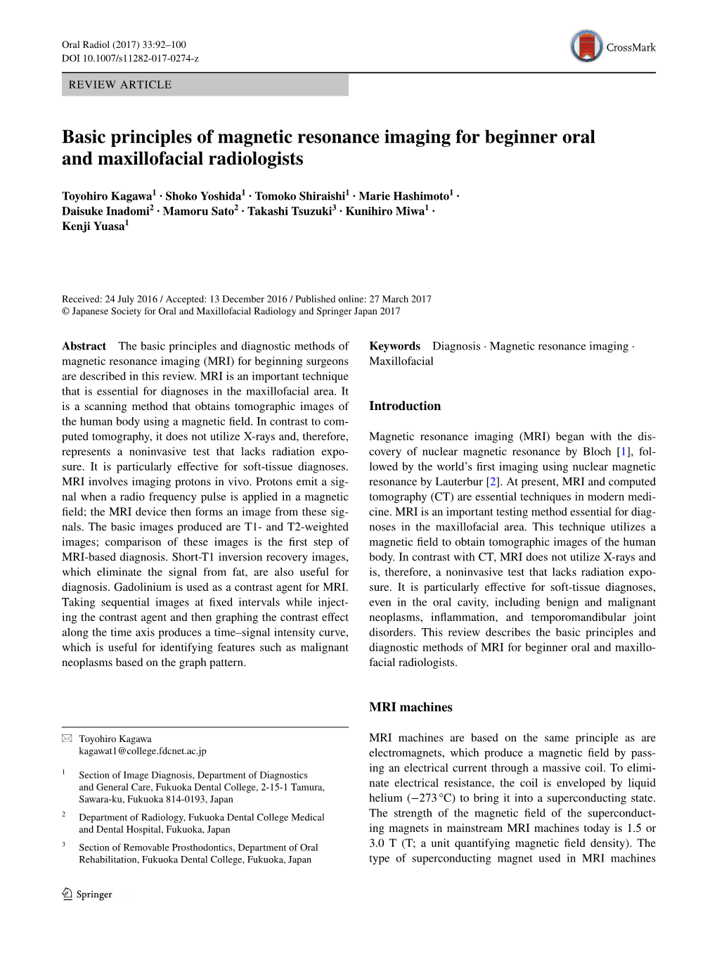 Basic Principles of Magnetic Resonance Imaging for Beginner Oral and Maxillofacial Radiologists