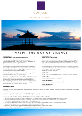 Nyepi, the Day of Silence