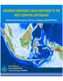 Indonesia Emergency Quick Response to the West