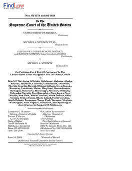 Supreme Court of the United States ------♦ ------UNITED STATES of AMERICA, Petitioner, V