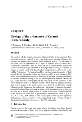 Chapter 5 Geology of the Urban Area of Catania (Eastern Sicily)